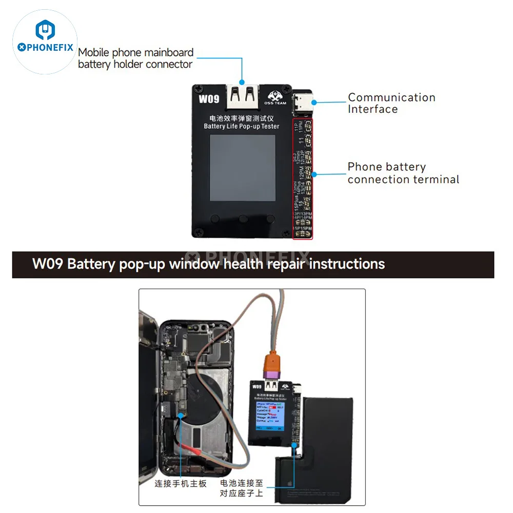 OSS W09 Pro V3 Battery Life Pop-up Tester for iPhone