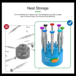 Relife RL-078 – صندوق تخزين مفكات متعدد الوظائف 360° بسعة 19 فتحة